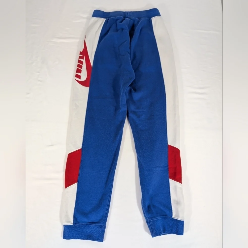 Nike Kids Blue and White with Red Nike Logo Track/Jogger Pants Size Large